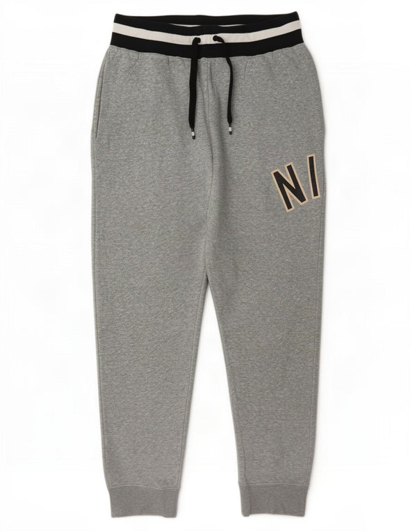 Calça esportiva masculina Nike Graphic Joggers grande cinza manchado de algodão