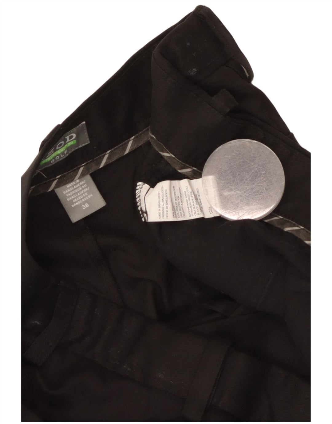 Izod Mens Chino Shorts W38 XL Poliéster Preto