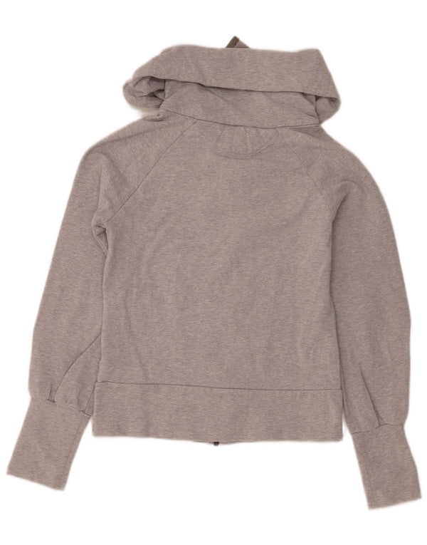 Suéter adidas feminino com capuz e zíper UK 10 pequeno algodão cinza