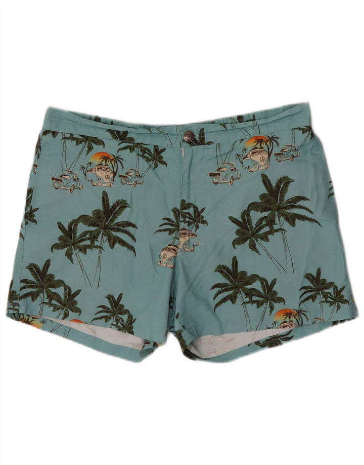 Shorts de natação masculino Jack & Jones grande poliéster floral azul
