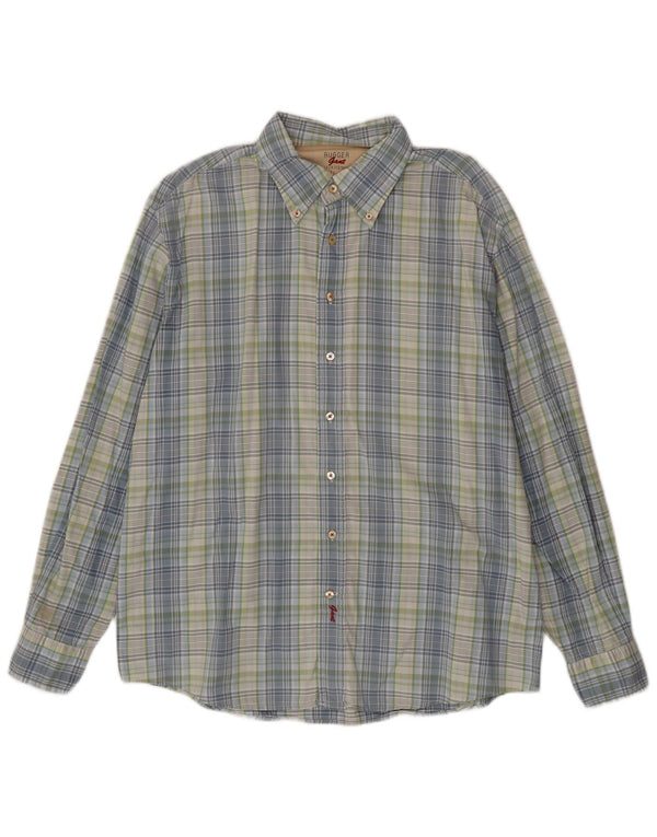 Gant Mens Rugger Slim Fit Camisa 2XL Algodão Xadrez Azul