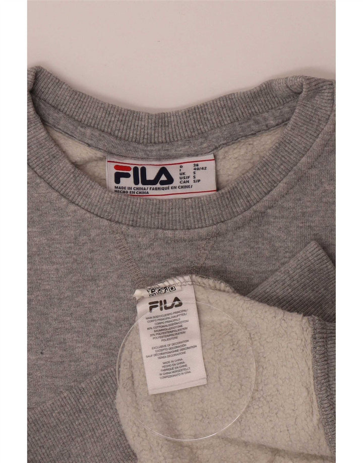 Fila Moletom Masculino Jumper Pequeno Algodão Cinza