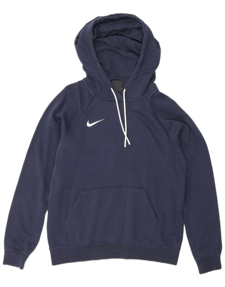 NIKE Mens Hoodie Jumper Pequeno Algodão Azul Marinho