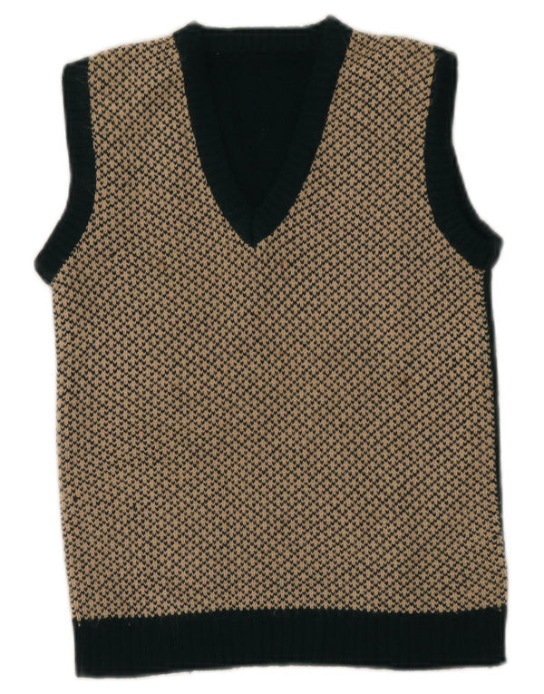 Regata feminina VINTAGE com colete curto UK 4 XS Green Fair Isle