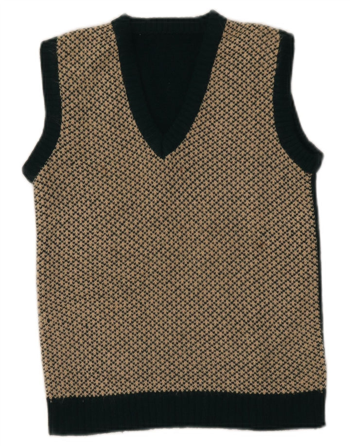 Regata feminina VINTAGE com colete curto UK 4 XS Green Fair Isle