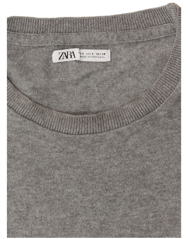Zara Camiseta Masculina Top Pequeno Cinza