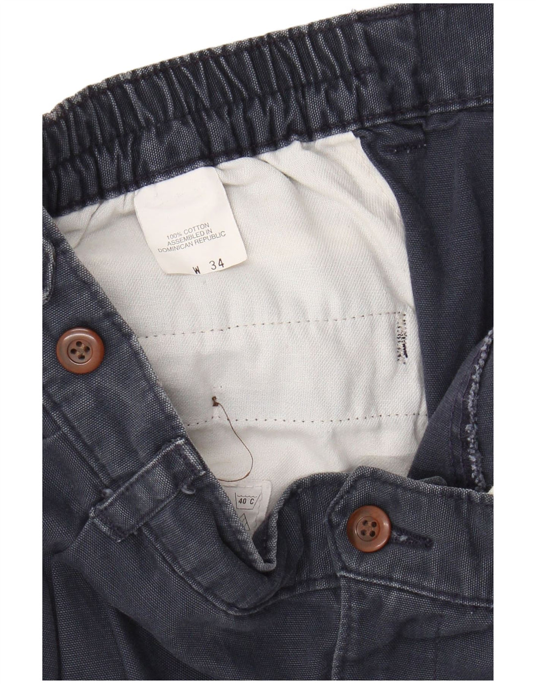 DOCKERS Masculino Pegged Chino Shorts W34 Grande Algodão Azul Marinho