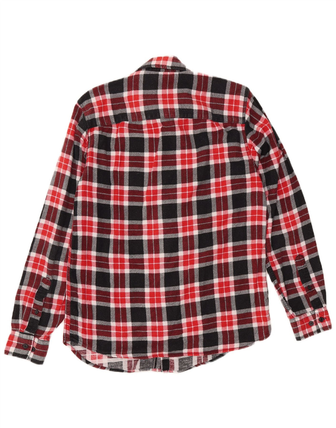 Camisa masculina de flanela JACK & JONES de algodão xadrez vermelho médio