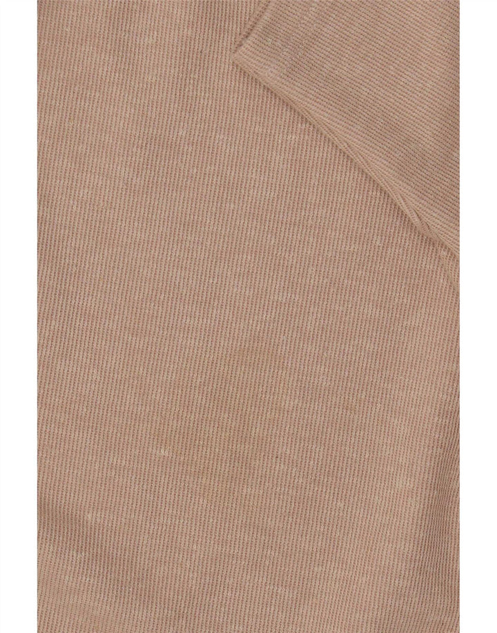 Topshop Camiseta Feminina Crop Top UK 10 Pequeno Poliéster Bege