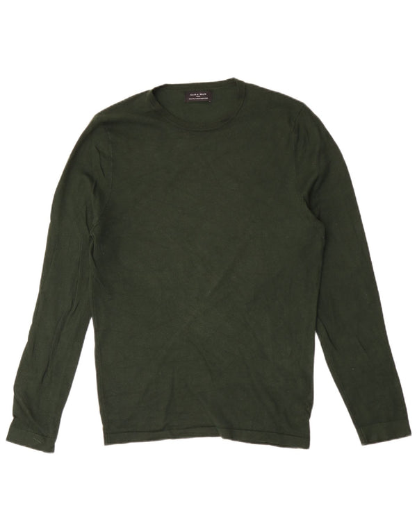 Zara Top Masculino Manga Longa Pequeno Verde