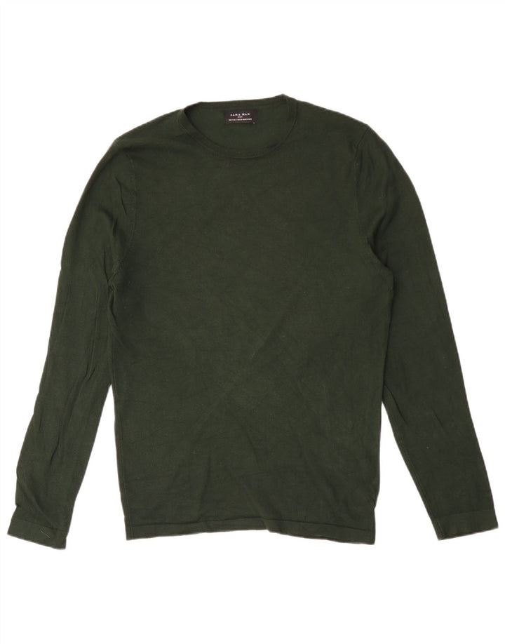 Zara Top Masculino Manga Longa Pequeno Verde