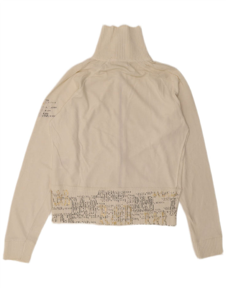 Arena feminino gráfico oversized agasalho jaqueta pequena de algodão branco
