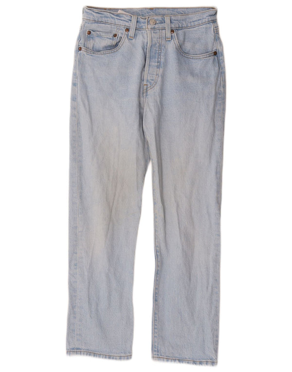 Calça jeans feminina Levi's 501 Straight W26 L26 azul algodão