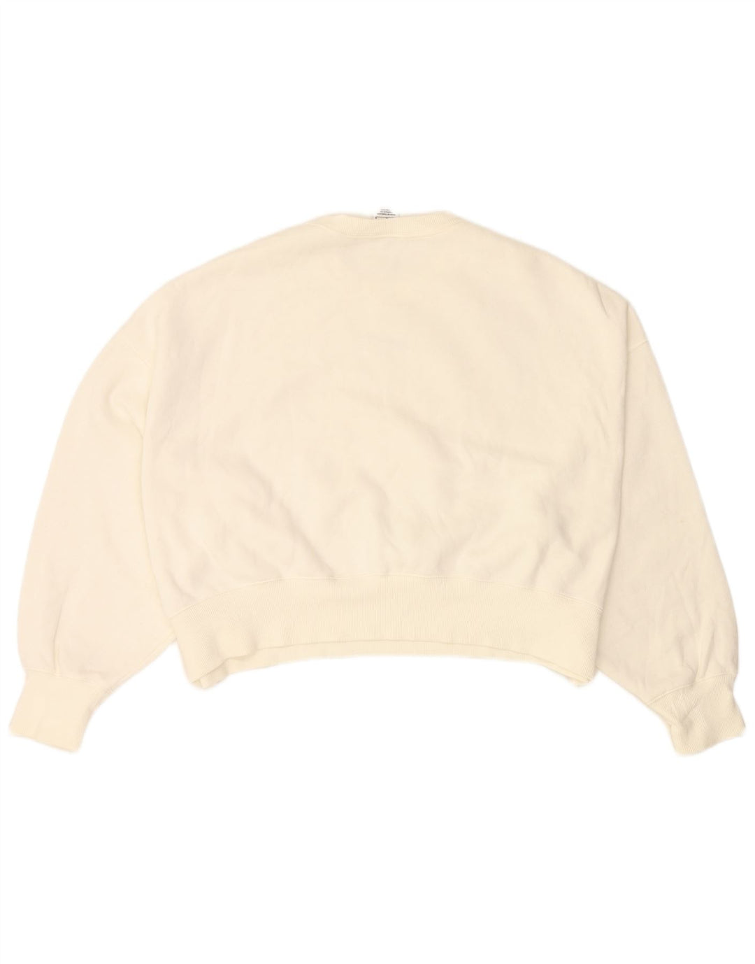 NIKE Womens Crop Oversized Sweatshirt Jumper UK 14 Médio Algodão Branco