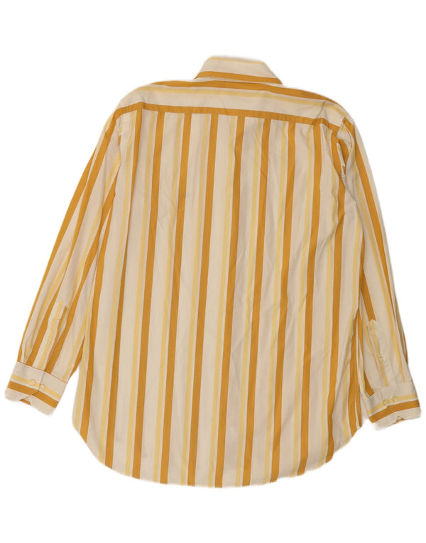 Camisa masculina Etro tamanho 42 grande algodão listrado amarelo