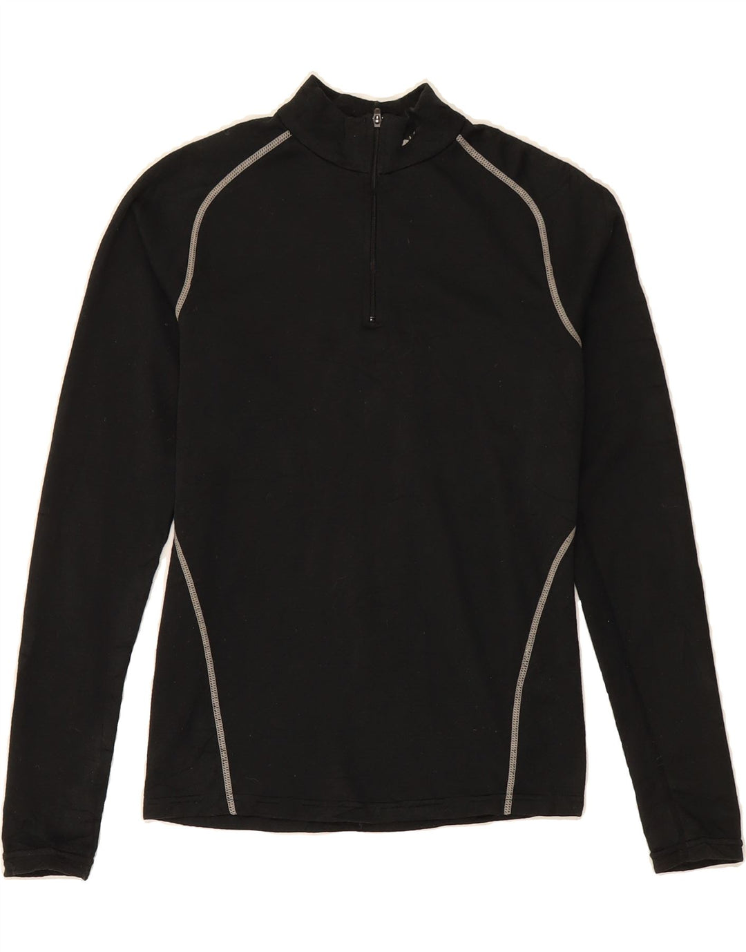 NIKE Womens Zip Neck Pullover Tracksuit Top US 8/10 Medium Black Polyester Vintage Nike and Second-Hand Nike from Messina Hembry 