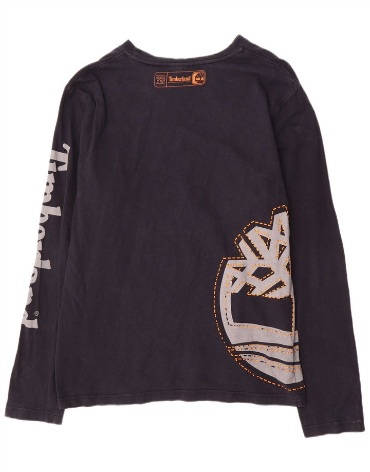 Timberland Mens Graphic Top manga comprida XL azul marinho algodão