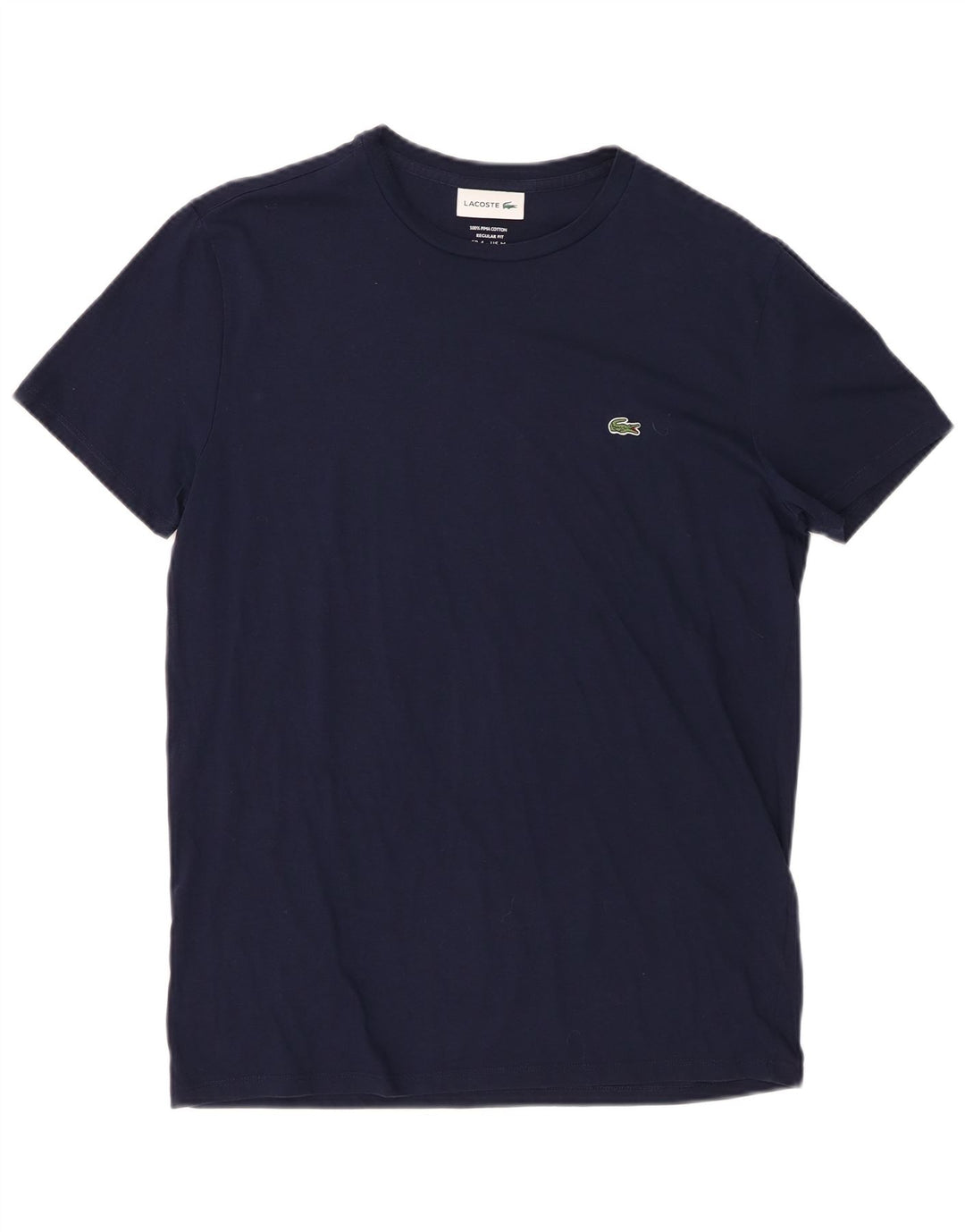 Camiseta masculina Lacoste Regular Fit tamanho 4 médio azul marinho algodão