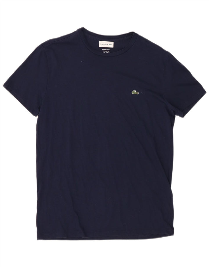 Camiseta masculina Lacoste Regular Fit tamanho 4 médio azul marinho algodão
