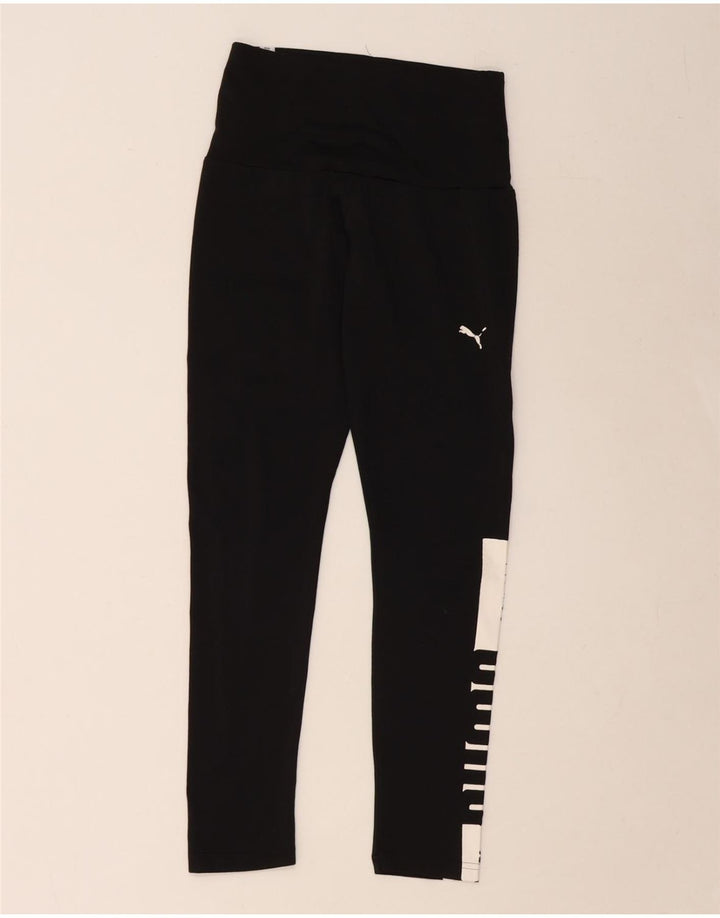 Leggings PUMA Feminino UK 8 Pequeno Preto Colorblock