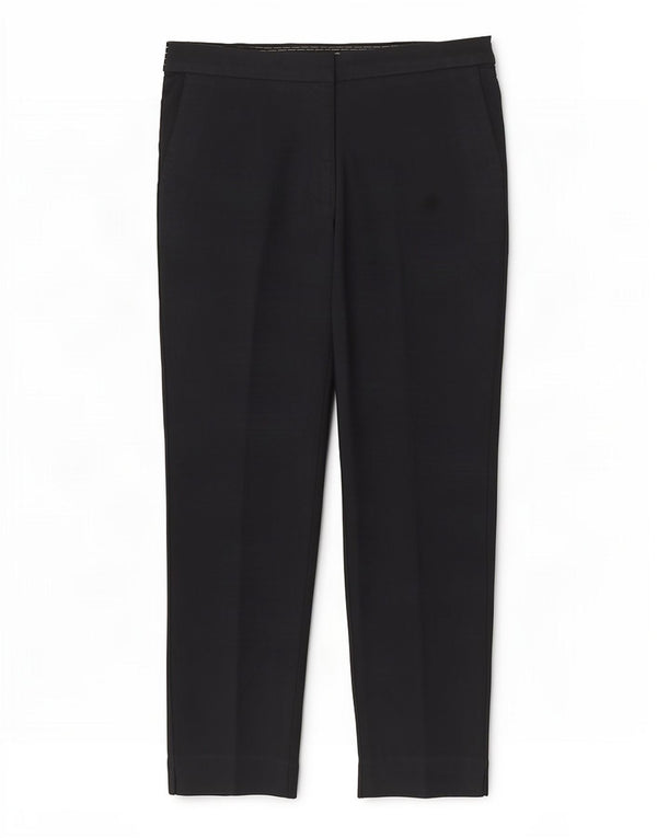 Zara Calça Feminina Crop Slim Casual Grande W30 L26 Azul Marinho Algodão