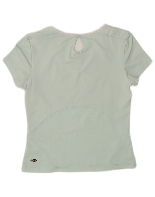 Adidas Womens Climalite T-Shirt Top UK 10 Pequeno Turquesa Poliéster