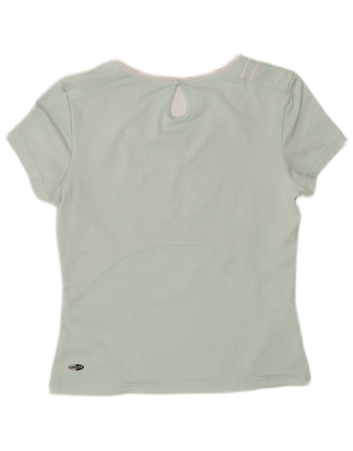 Adidas Womens Climalite T-Shirt Top UK 10 Pequeno Turquesa Poliéster