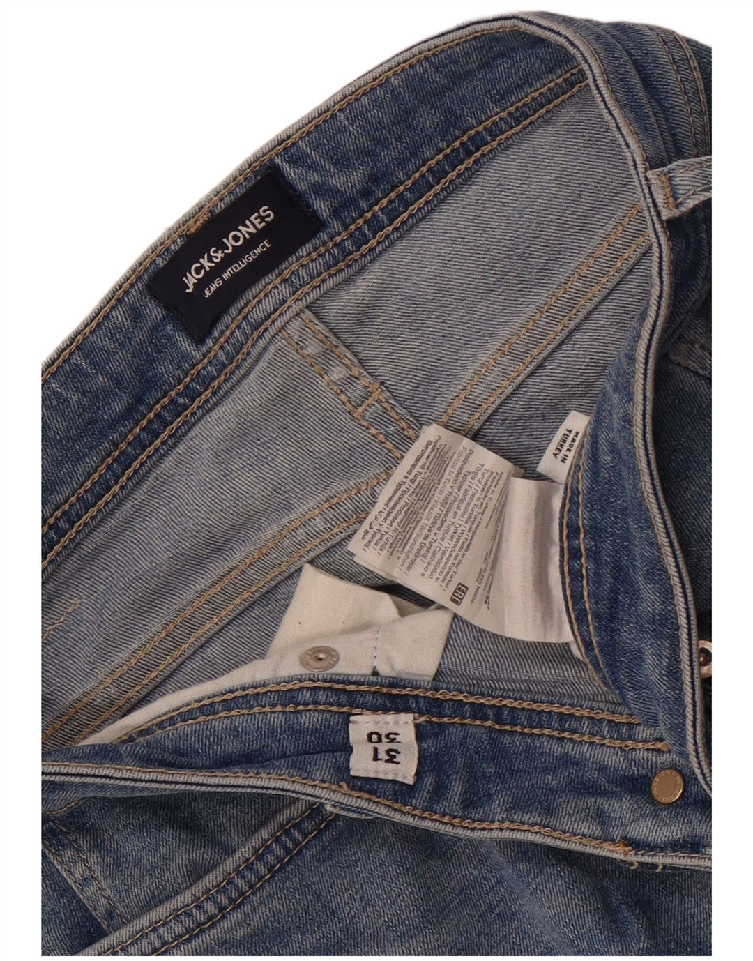 Jack & Jones Masculino GLENN Slim Jeans W31 L30 Azul Algodão
