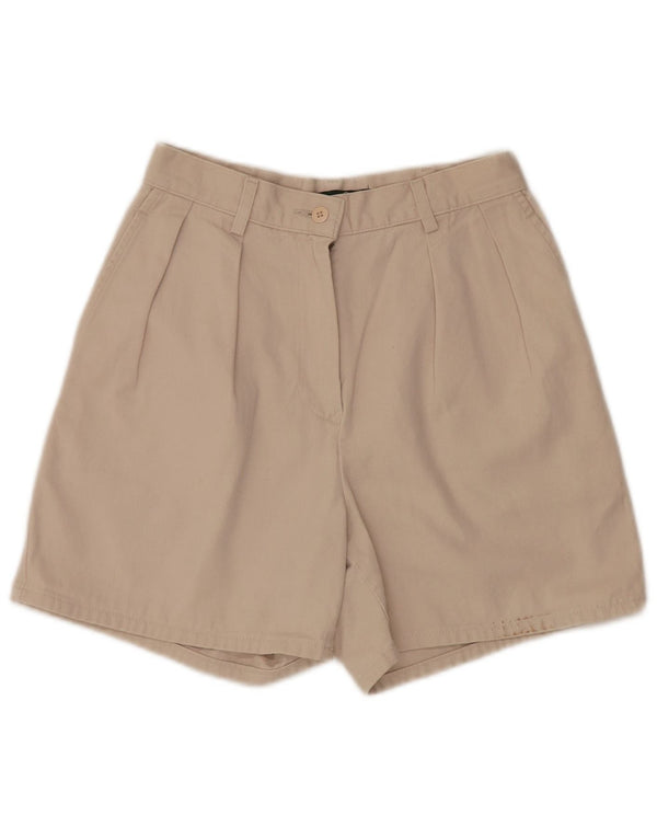 J. Crew Shorts feminino casual de cintura alta com pregas US 6 médio W25 algodão bege