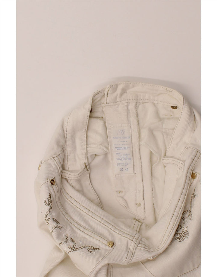 TRUSSARDI Womens Slim Jeans IT 44 Medium W30 L30 White Cotton Vintage Trussardi and Second-Hand Trussardi from Messina Hembry 