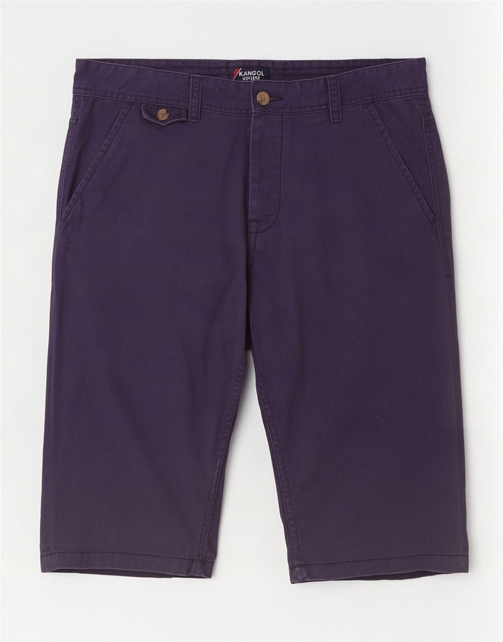 Kangol Mens Chino Shorts Médio W32 Azul Marinho Algodão