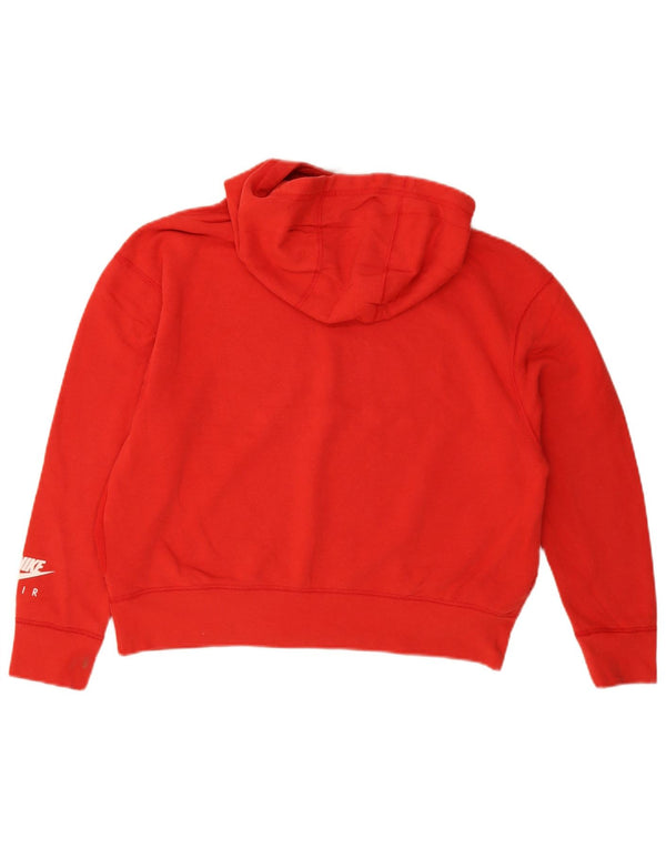 Jumper com capuz Nike feminino gráfico oversized UK 6 XS algodão vermelho