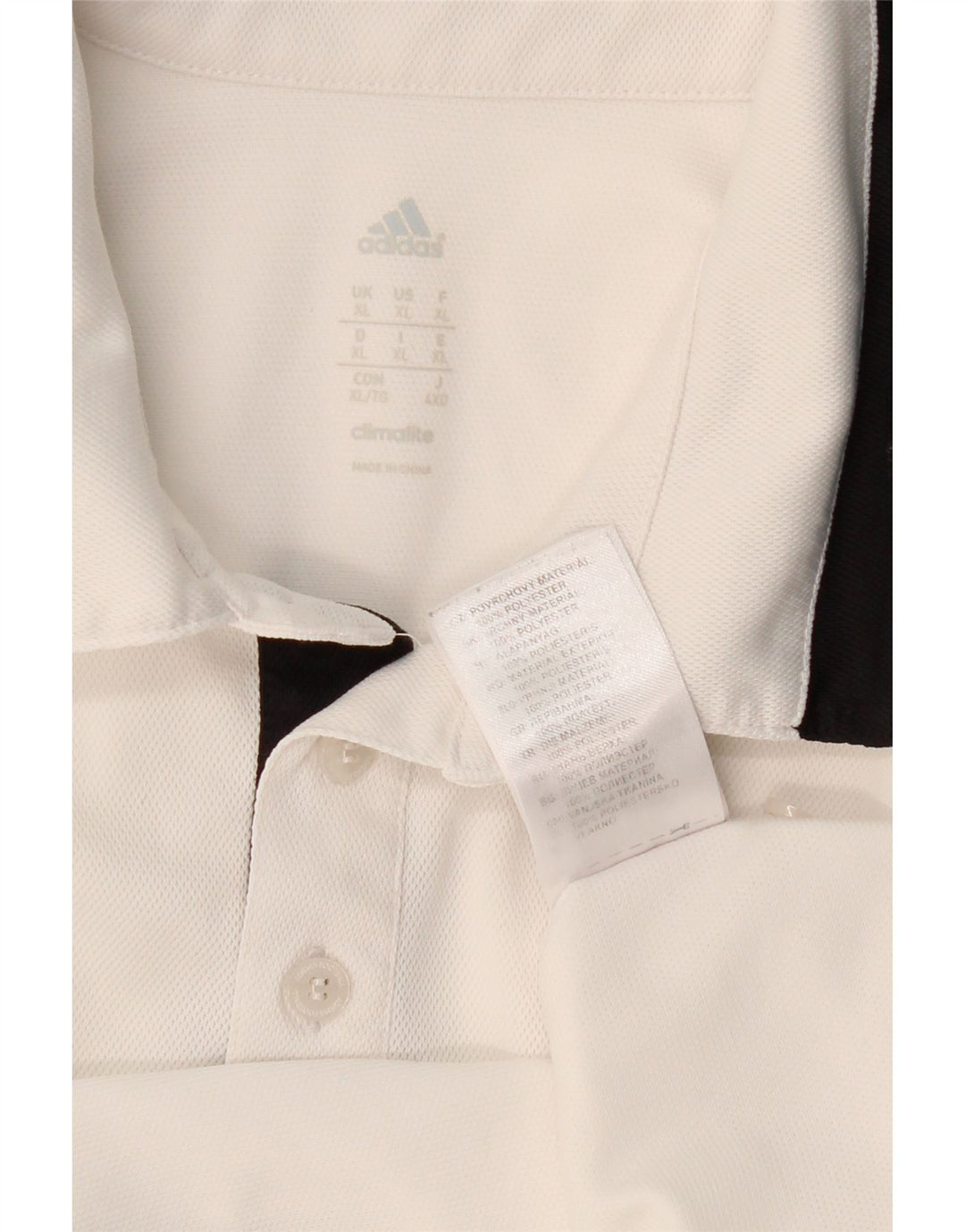 ADIDAS Mens Climalite Polo Shirt XL Branco Colourblock Poliéster