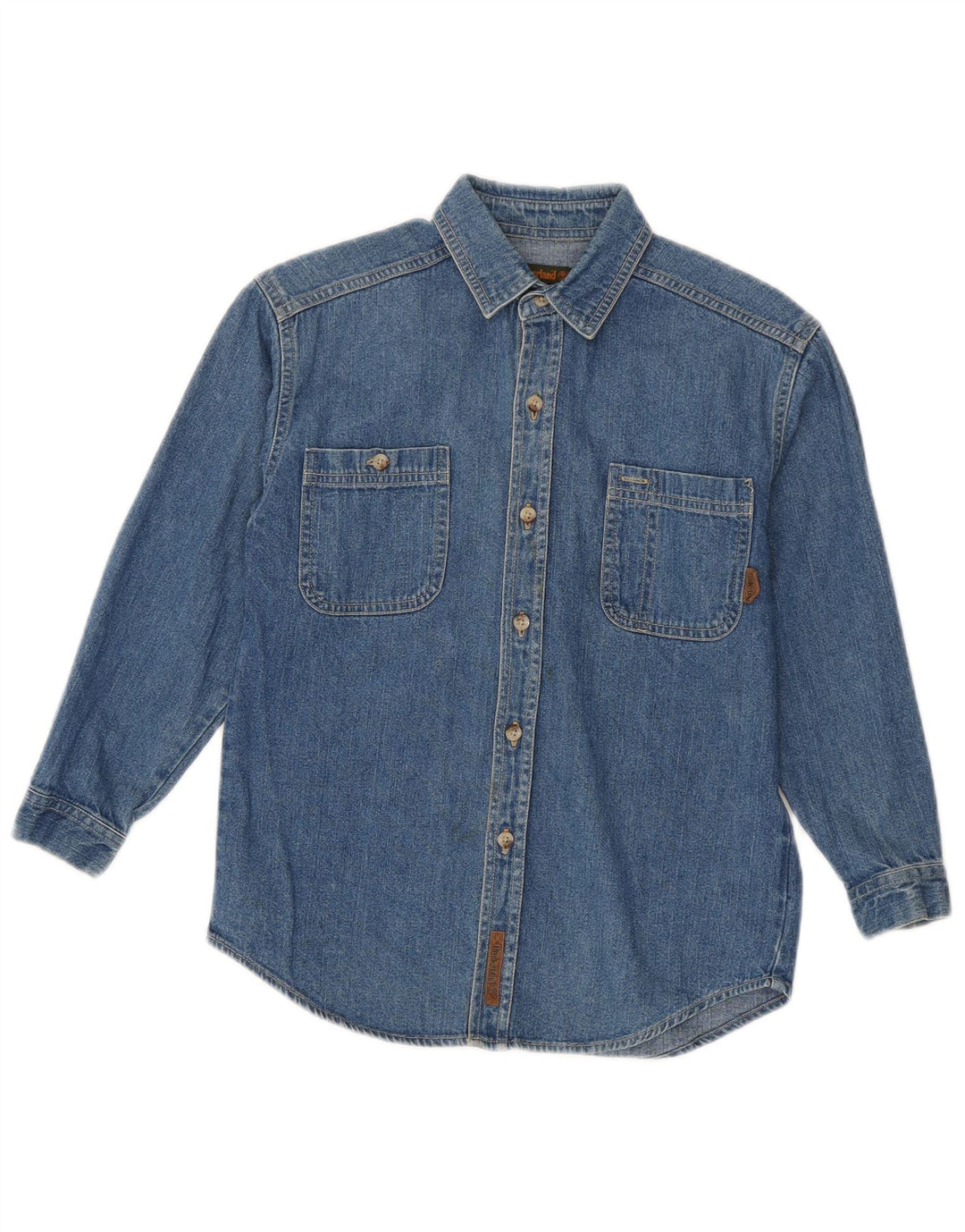 Camisa jeans masculina Timberland 7-8 anos azul algodão