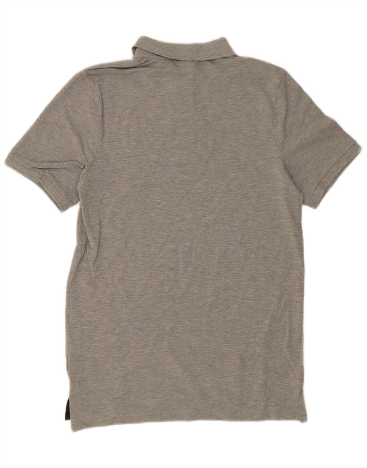 Camisa polo masculina Nike pequena cinza manchada de algodão