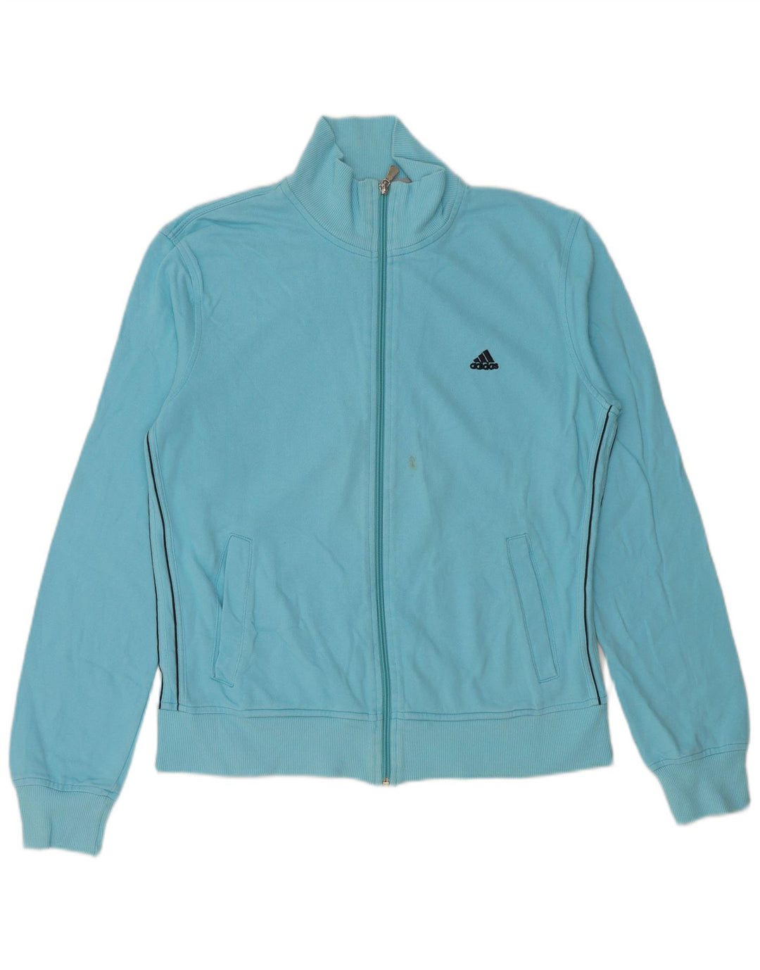 ADIDAS Womens Tracksuit Top Jacket EU 44/46 Grande Azul Algodão