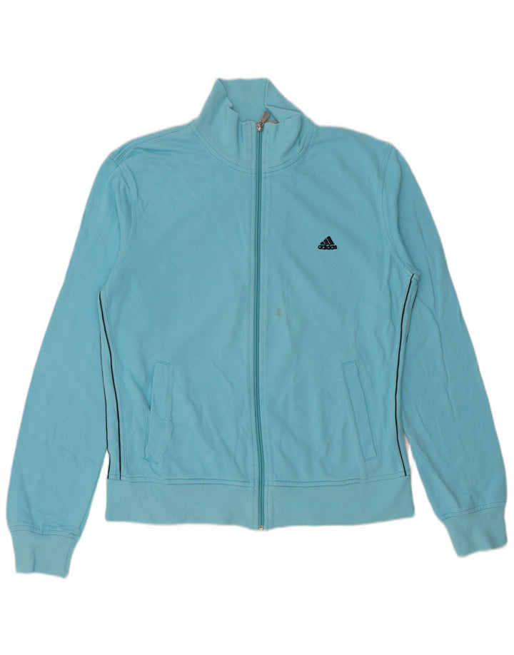ADIDAS Womens Tracksuit Top Jacket EU 44/46 Grande Azul Algodão