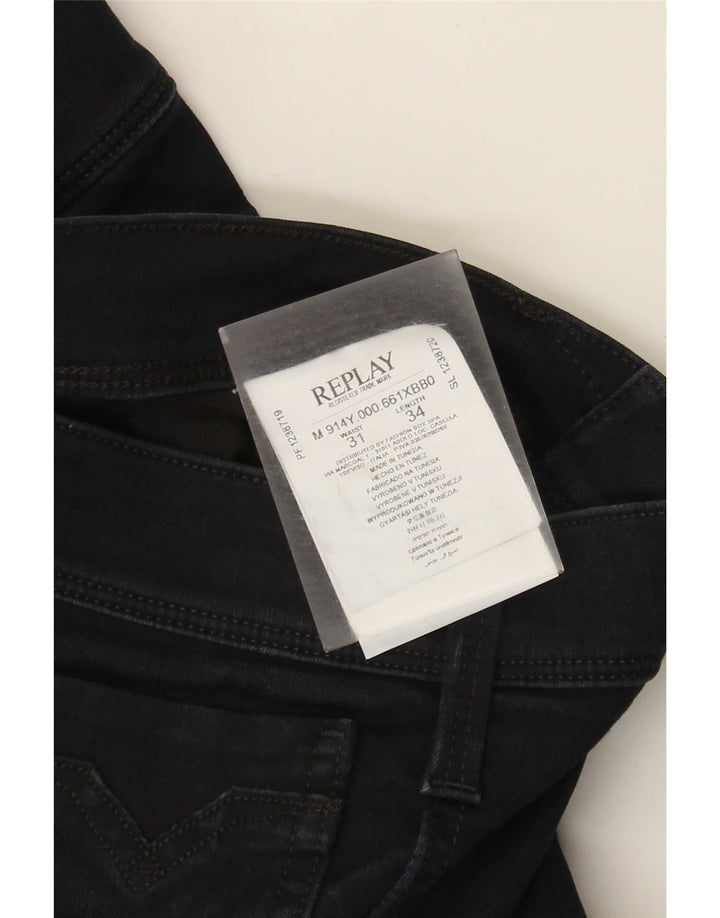 Replay Mens Slim Jeans W31 L34 Azul Marinho Algodão