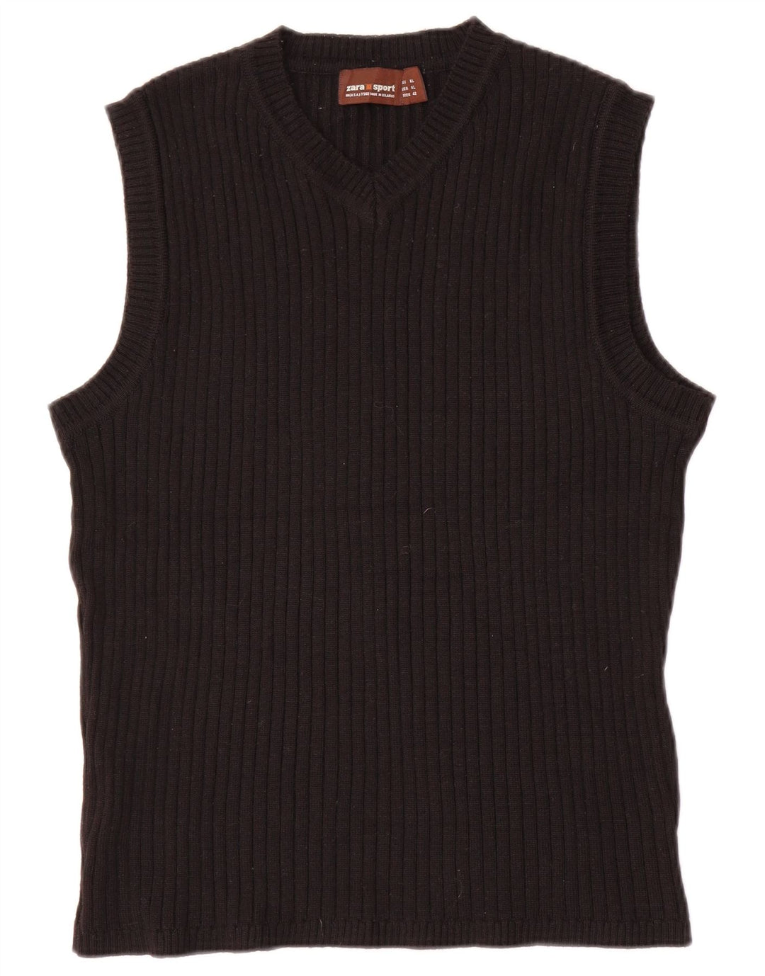 Zara Womens Vest Tank Top Reino Unido 18 XL Lã Preta