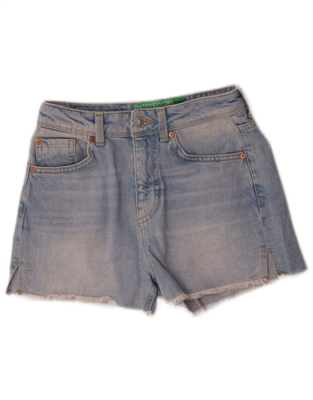 Shorts jeans feminino BENETTON W25 XS azul algodão