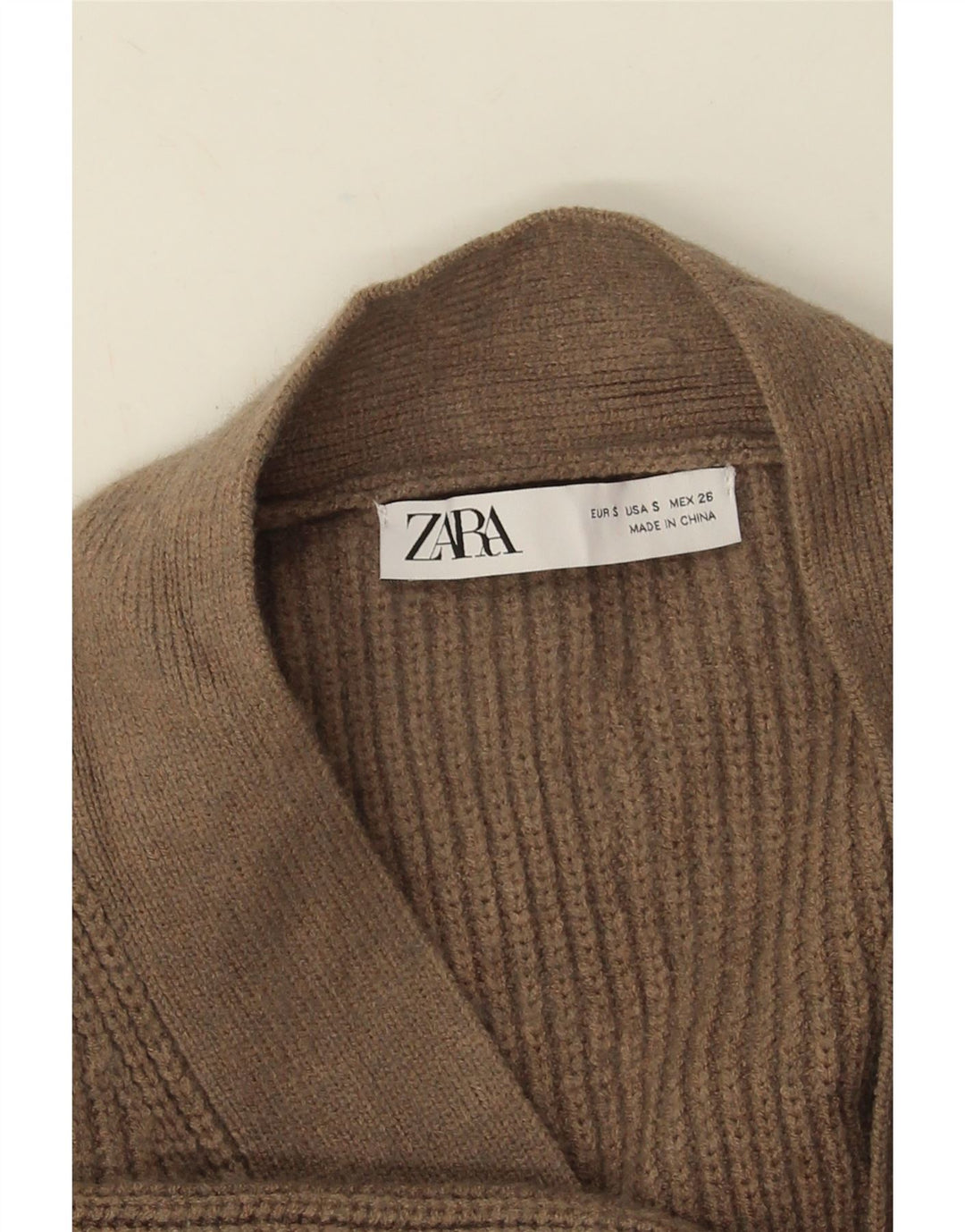 Suéter cardigã aberto Zara feminino oversized longline Reino Unido 10 pequeno marrom