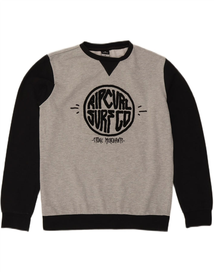 Suéter gráfico Rip Curl Boys Graphic 15-16 anos cinza colorblock algodão