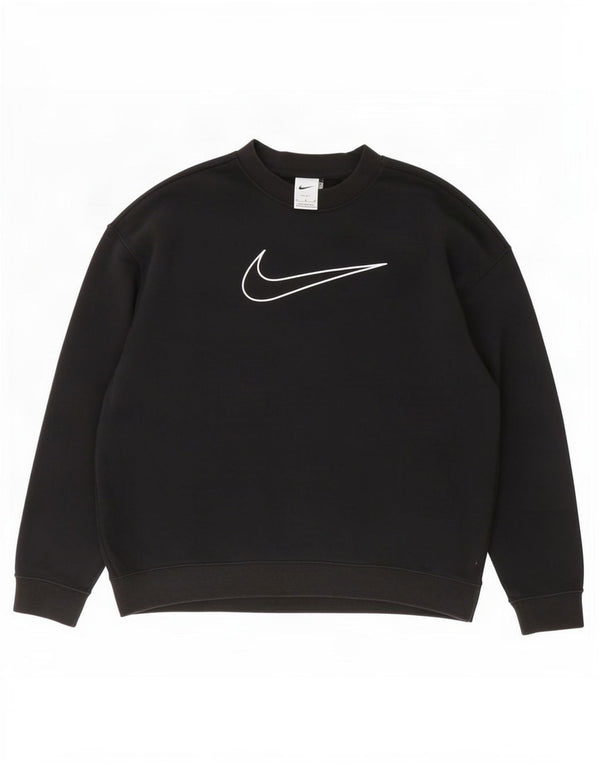 Moletom Nike Feminino Dri Fit Graphic Solto Jumper Médio Algodão Preto