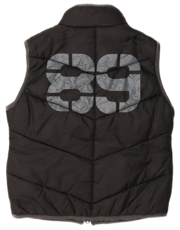 Colete acolchoado gráfico feminino Dkny UK 14 médio preto nylon