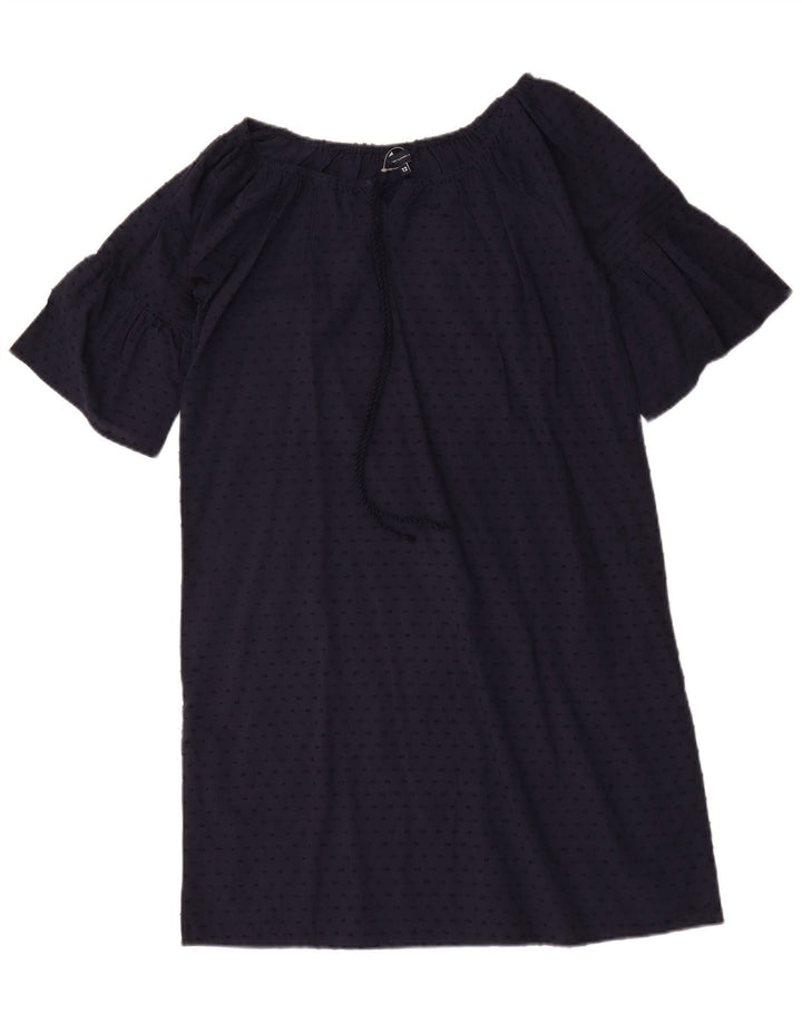 Vestido feminino Crew Clothing UK 12 médio azul marinho manchado