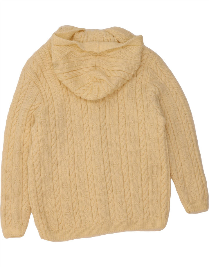 VINTAGE Womens Hooded Cardigan Sweater UK 20 2XL Beige Vintage Vintage and Second-Hand Vintage from Messina Hembry 