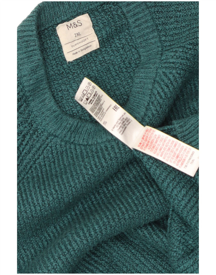 Suéter masculino Marks & Spencer com gola redonda 2XL poliamida verde