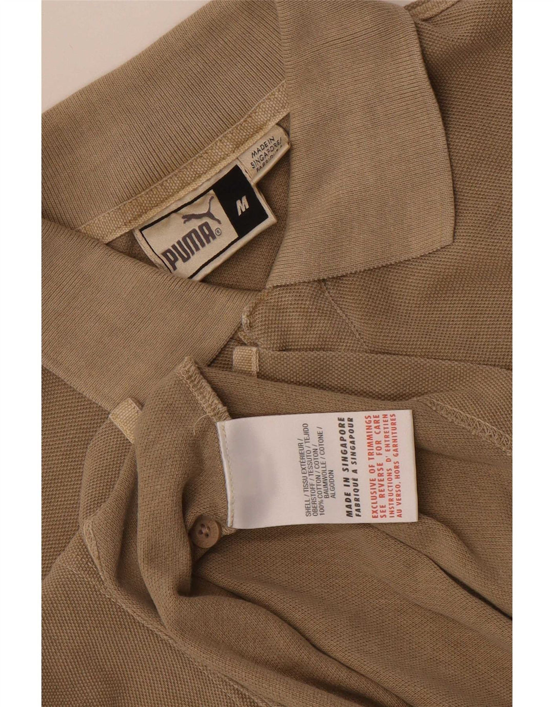 Camisa polo masculina Puma médio bege algodão