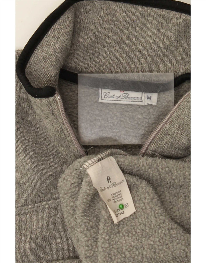 Suéter masculino Conte of Florence com zíper e gola cinza médio manchado