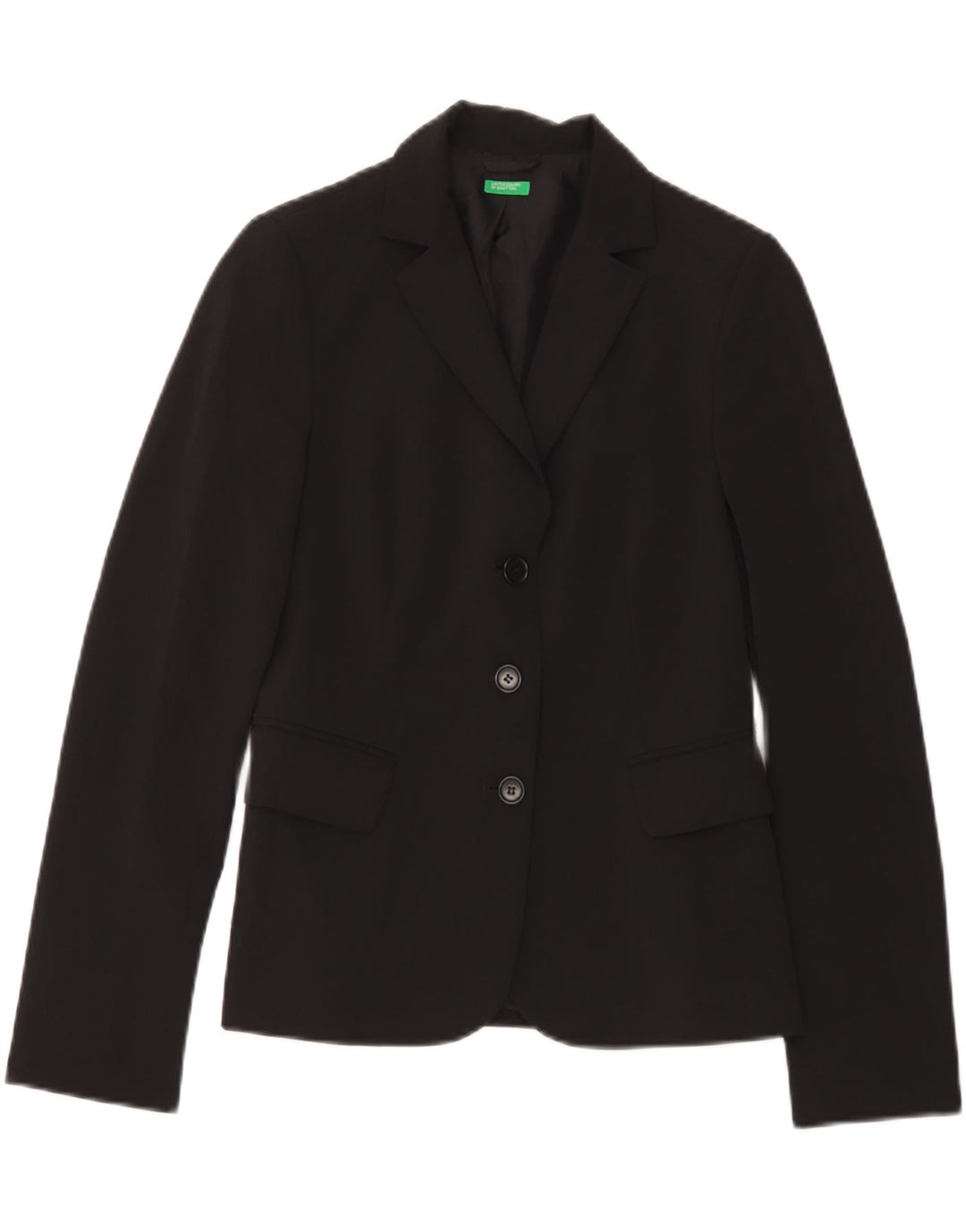Jaqueta Blazer Feminina Benetton com 3 Botões IT 42 Poliéster Preto Médio